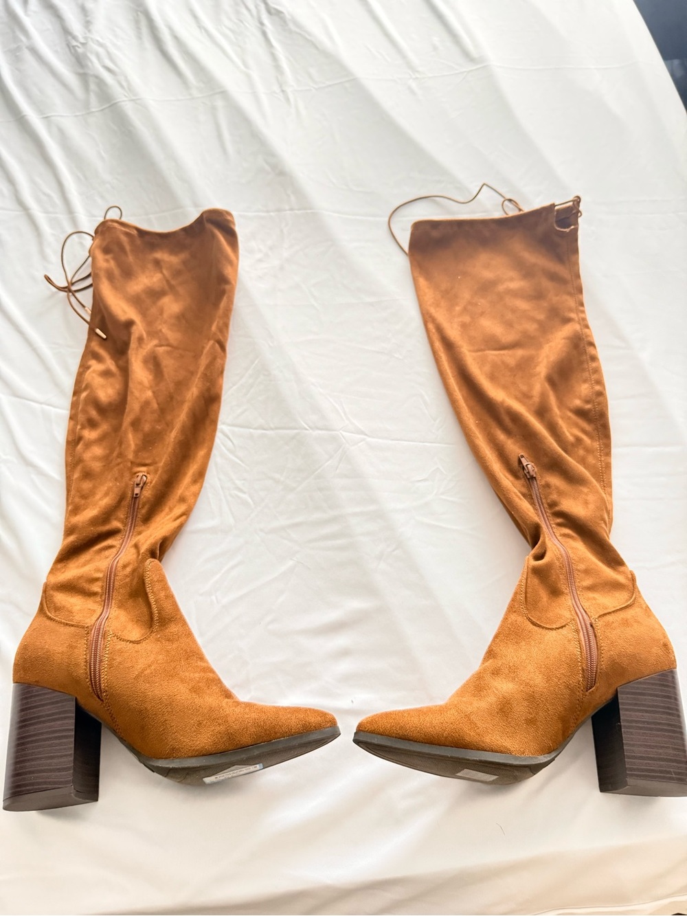 Mossimo Supply Co. Over-the-Knee Suede Boots in Cognac Brown